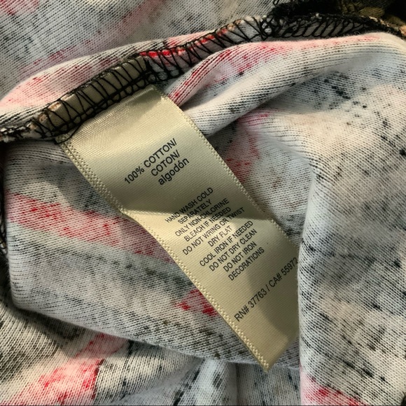 Rafaella Geometric Stripes Earthy Colors Lace Chain Neckline L/P TOP - Picture 7 of 13